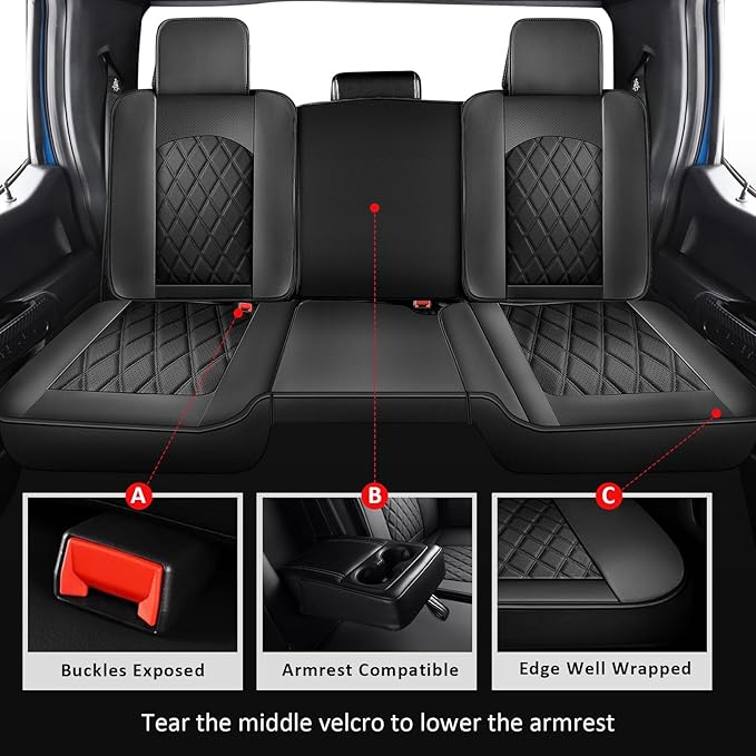 MIROZO Truck Seat Cover for Dodge Ram, Waterproof Ram Seat Cover Compatible - Image 4