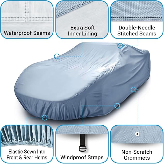 iCarCover Premium Car Cover for 1958 Chevy Del Ray Heavy Duty Waterproof All - Image 2
