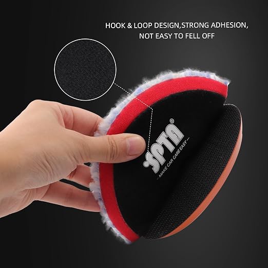 SPTA Wool Polishing Pad, Coarse Woolen Pad BlueWool Buffing Pads Set - Image 4
