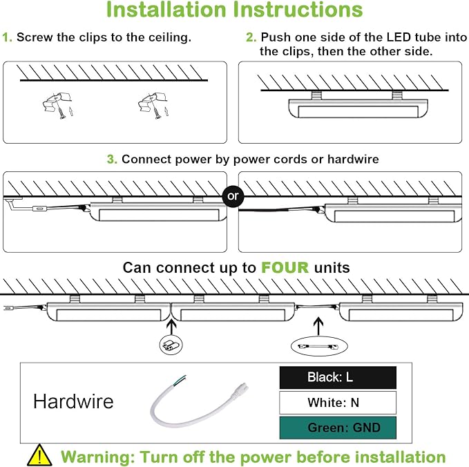 hykolity 4FT LED Shop Light, V Shape Integrated T8 LED Tube Light, 6500K Super - Image 8