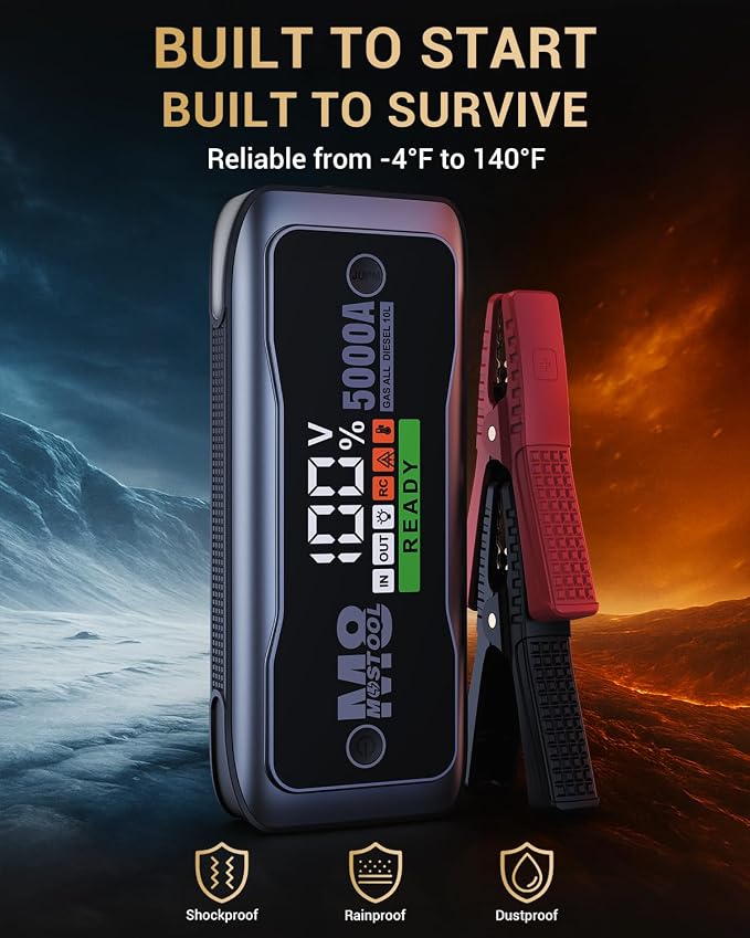 MOSTOOL M8 Car Jump Starter, 5000A Peak 12V Battery Jump Starter Power Pack - Image 5