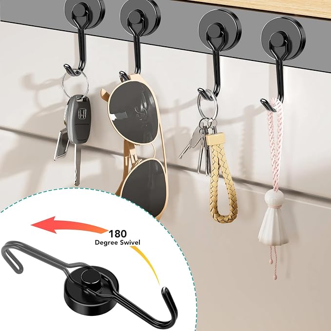 DIYMAG Black Magnetic Hooks, 80LBS Strong Magnetics Heavy Duty, Magnet Hook - Image 5