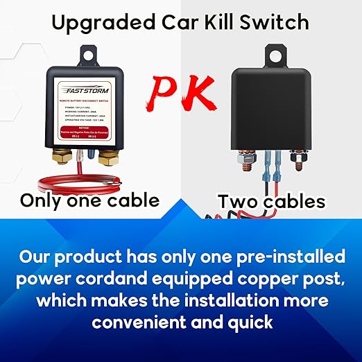 Side Post Remote Battery Disconnect Switch 12V, 250A Negative Battery Cut Off - Image 5