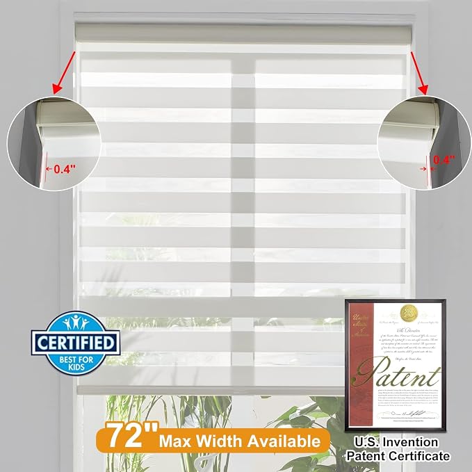 Persilux Zebra Blinds for Windows, Cordless Roller Shades for Windows Room - Image 4