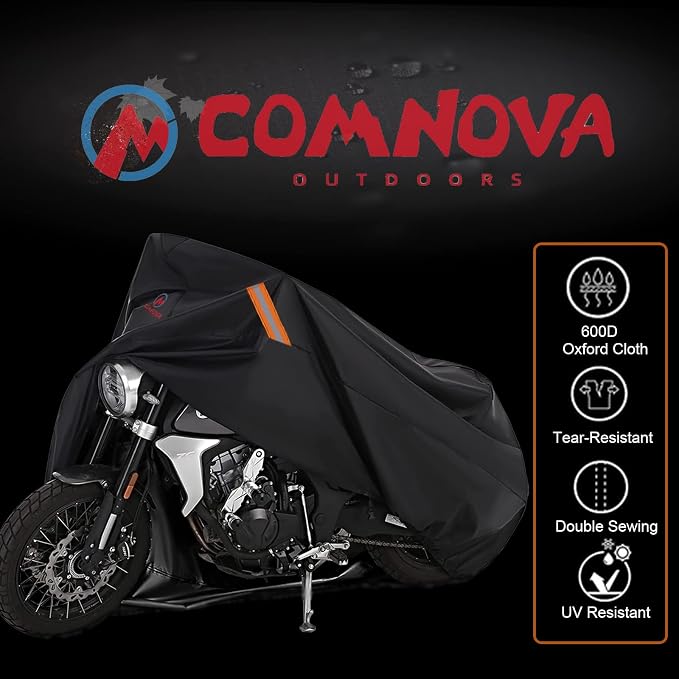 Motorcycle Cover All Season, Universal Waterproof Weather Sun Outdoor - Image 2