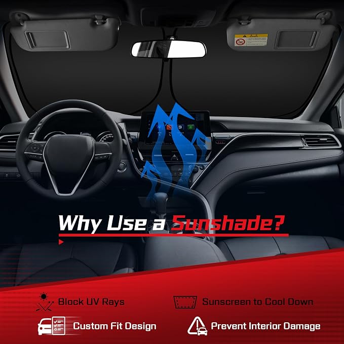 ARISMOTOR Windshield Sun Shade for S-ubaru Forester 2019-2024, Custom Fit - Image 3