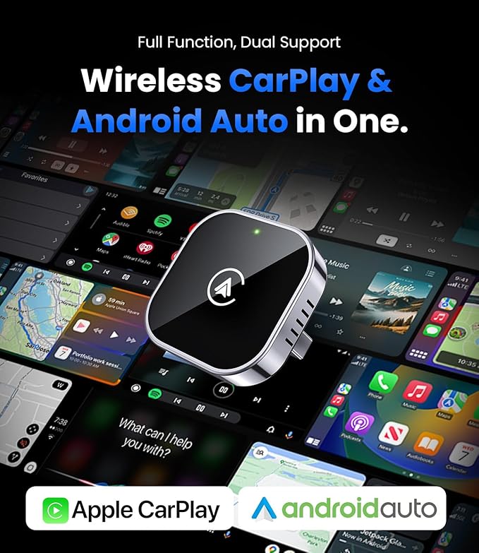Teeran 2 in 1 Wireless CarPlay and Android Auto Adapter, Easy Setup Plug and - Image 2