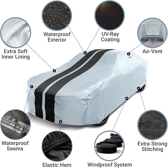 iCarCover Custom Car Cover for Chevy HHR Waterproof All Weather Rain Snow UV - Image 4