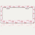 Pink Bow License Plate Frame Cute Bow License Plate Holders Funny Stainless by RTINRAN
