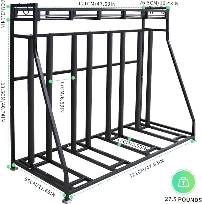 4 Bike Stand Rack with Storage – Bike Rack Floor Stand- Garage Organizer - Image 4