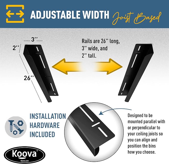 Koova Heavy-Duty Overhead Garage Storage Rack - Image 4