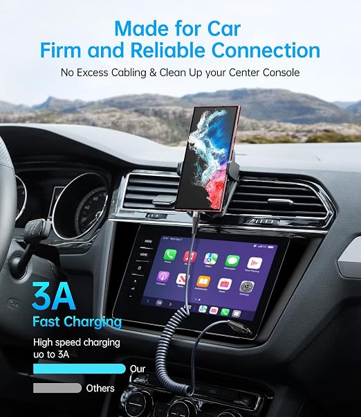 USB C to C Cable for Car 3FT&5FT, 100W Coiled USB C Fast Charging Cable for - Image 2