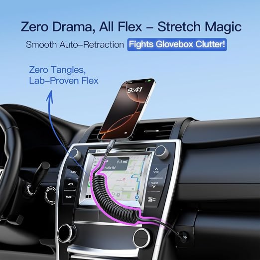 AGVEE 5ft Coiled Short USB to USB-C Charging Cable 3A Fast Charger Cord in Car - Image 3