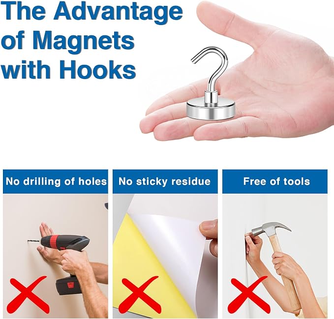 LOVIMAG Magnetic Hooks Havy Duty, 80LBS Strong Magnetic Hooks - Image 5