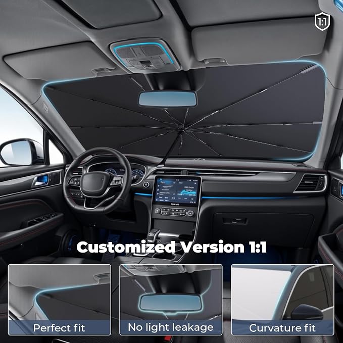 Windshield Sun Shade Umbrella for 2012-2017 Toyota Camry Accessories: Custom - Image 3