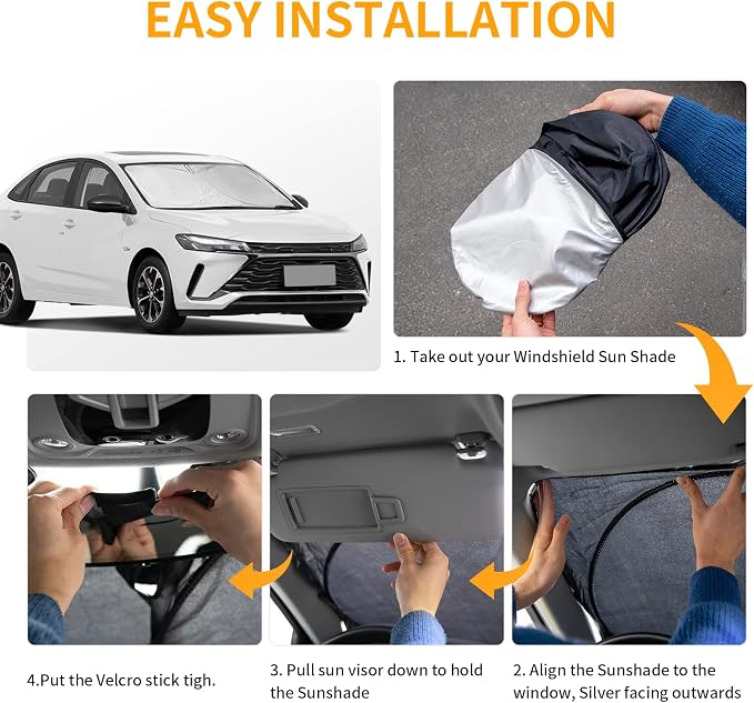 Windshield Sun Shade for Jeep Grand Cherokee SUV 2011-2026 Front Sunshade Car - Image 6
