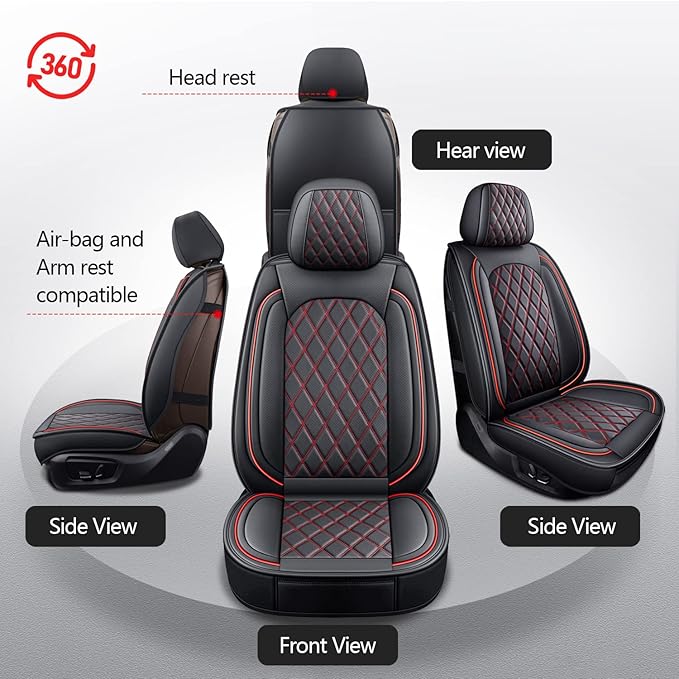 MIROZO Ram Seat Covers Full Set, Faux Leather Truck Seat Covers Compatible - Image 7