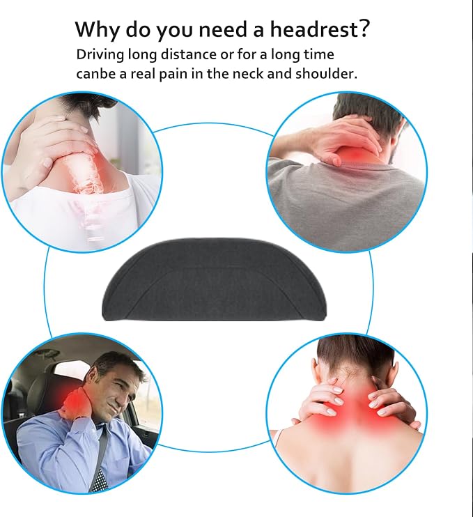 Car Headrest Pillow for Driving, Softness Ergonomic Design Universal Travel - Image 7