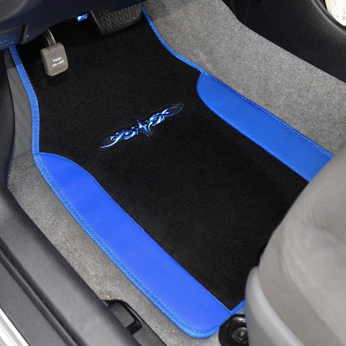 BDK carXS Fresh Two-Tone Carpet Floor Mats, Tribal Tattoo Design - Image 3
