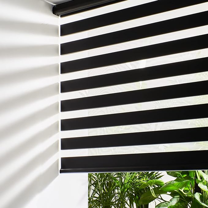 Persilux Cordless Zebra Shades Free-Stop Window Shades Dual Layer Light Control by PersiluxHome