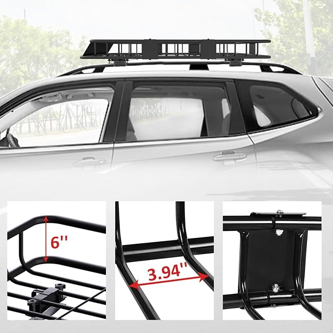 FORWODE Roof Rack Carrier Basket, Rust-Proof Steel Heavy Duty Car Top Luggage - Image 5