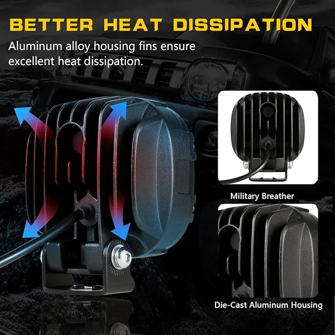 BIGLION.X 4 Inch Pair 160W Round LED Offroad Lights Super Bright Driving - Image 7