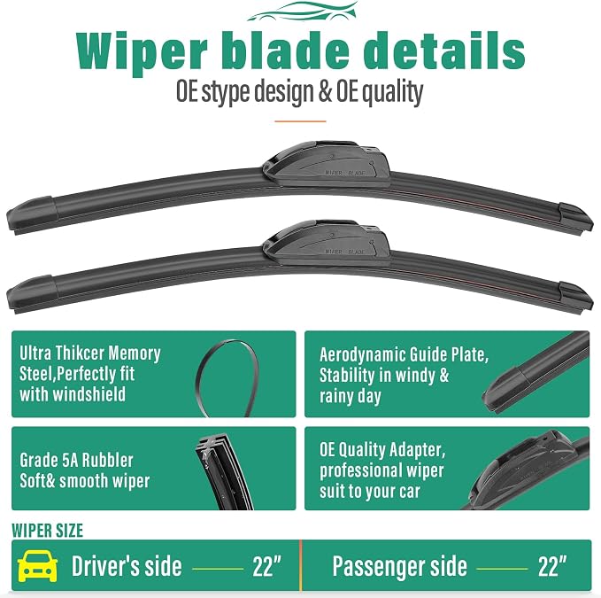 22" 22" 13" Windshield Wiper Blades Replacement - Image 3