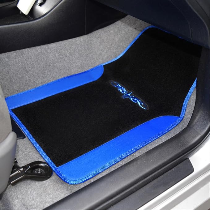 BDK Premium Carpet Black & Blue Floor Mats - Image 4