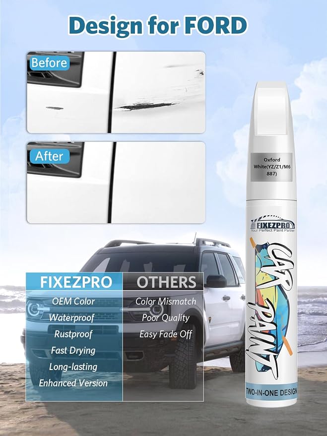 Rapid Red Touch Up Paint for Ford, Car Paint Scratch Repair Remover Pen Color - Image 2