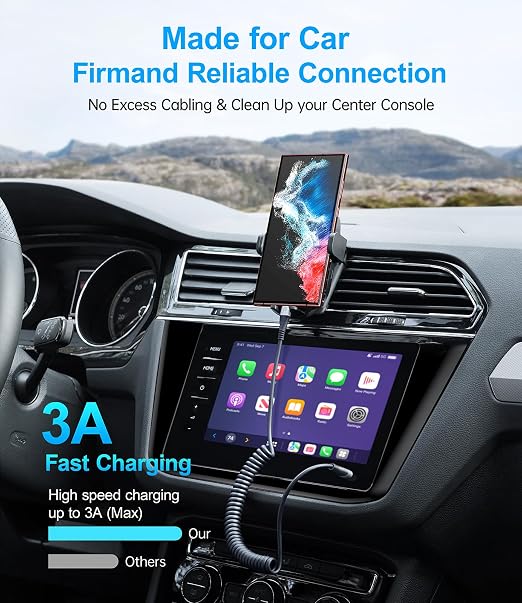 Coiled USBC to USBC Cables for Car 3FT/5FT, USB C to USB C Fast Charging Cables - Image 3