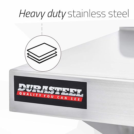 DuraSteel Stainless Steel Wall Mount Shelf 24" Wide x 14" Deep Commercial Grade - Image 5