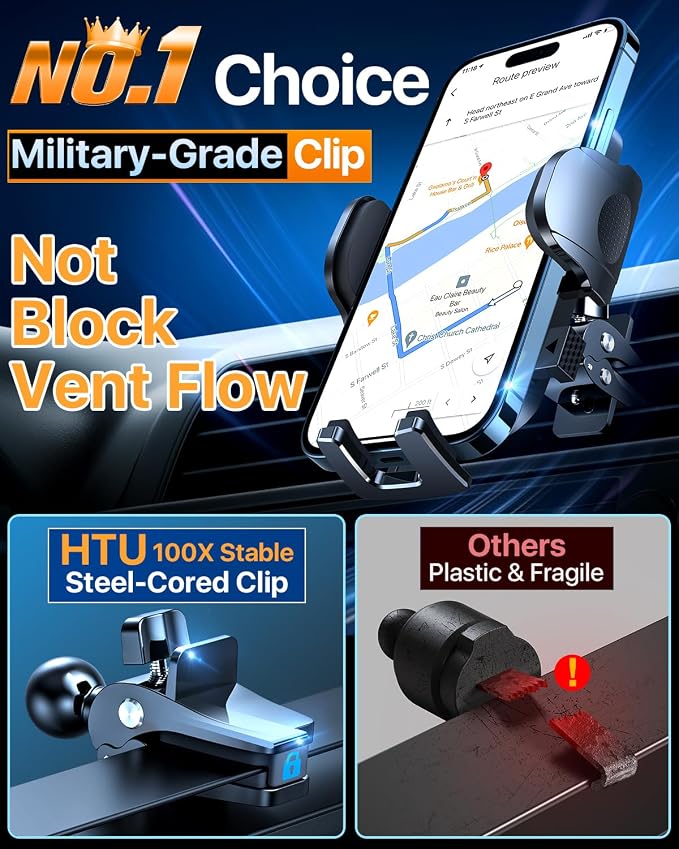 HTU 2025 Best Car Phone Holder 【Ultimate 5-in-1 & Upgraded 100+LBS Strongest - Image 7