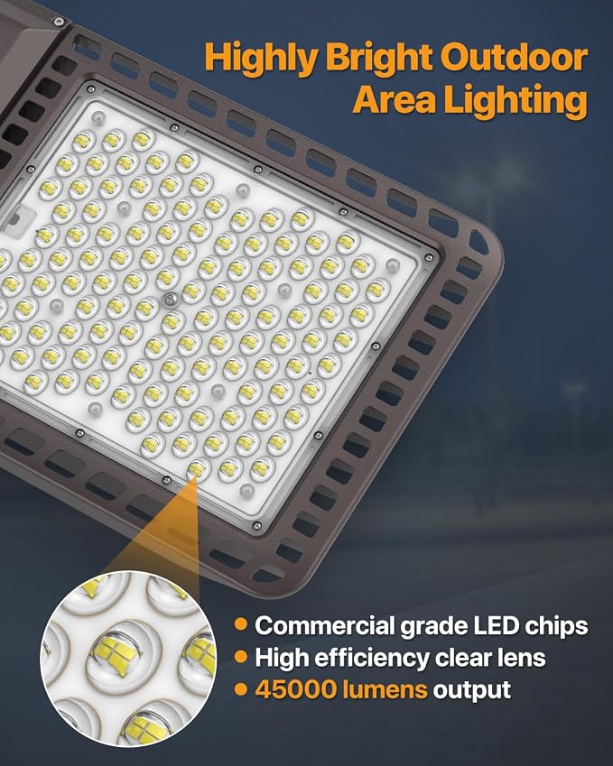Led Parking Lot Light 300W 45, 000LM Slip Fitter Led Street Pole Light - Image 2