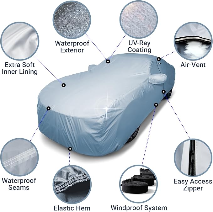 iCarCover Premium Car Cover for 2014-2017 Chevy SS Heavy Duty Waterproof All - Image 4