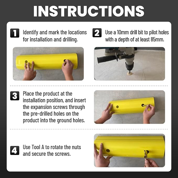 22" Garage Tire Stops for Garage Floor High-Visibility, Odor Free 2 Pc 3.1" - Image 4