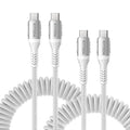Coiled USB C to C Cable for Car 3ft, Samsung Galaxy, Google Pixel, TCL by KIYODA