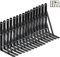16 Pack L8 x H 6" Black Heavy Duty Shelf Brackets by MHMYDZ