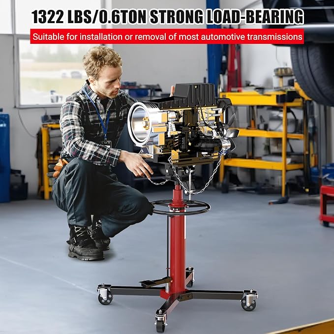 Transmission Jack, 1322lbs Hydraulic Telescoping Transmission Jack, 34.3"-68.5" - Image 2