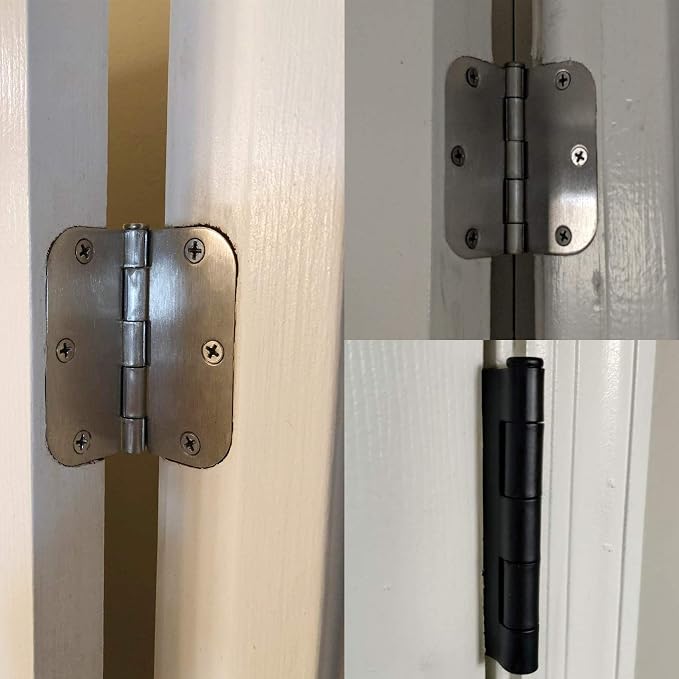 TDCHINGES 30 Pack Rounded Matte Black Door Hinges 3.5 Inch 5/8" Radius Interior - Image 7
