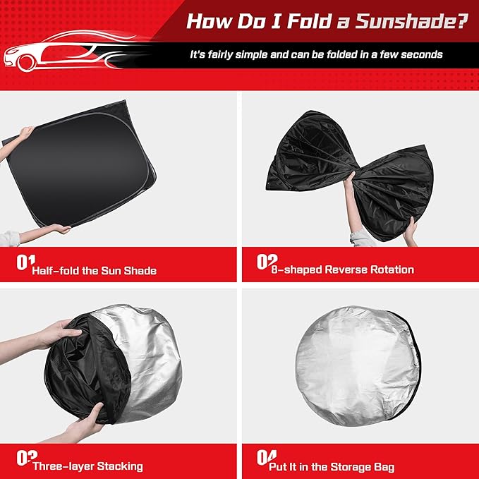 ARISMOTOR Windshield Sun Shade for Ni-ssan Rogue 2021-2025, Custom Fit Foldable - Image 4