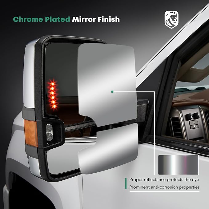 YHTAUTO Power Adjusted Heated Towing Mirrors Fit Toyota Tundra 07-21, Sequoia - Image 8
