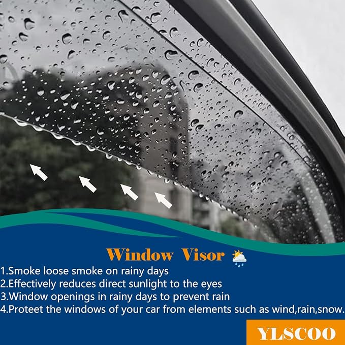 Window Visors Rain Guards fits 2013-2022 Buick Encore, Out-Channel Window Wind - Image 3