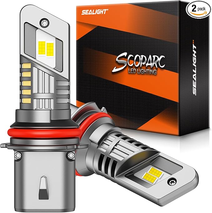 SEALIGHT 9007 HB5 Bulbs, 30000LM 9007 Fog Bulbs 6500K Cool White, 1:1 Mini Size by SEALIGHT