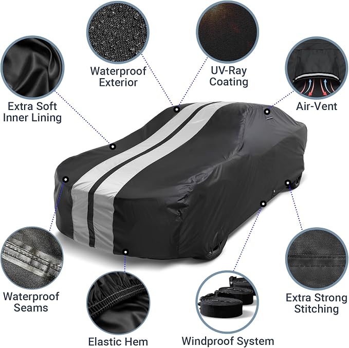 iCarCover Custom Car Cover for Chevy Styleline Deluxe Wagon Waterproof All - Image 4