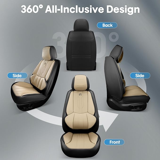 AOOG Front Seat Covers, Car Seat Covers Front Seats, Leather Seat Covers - Image 7