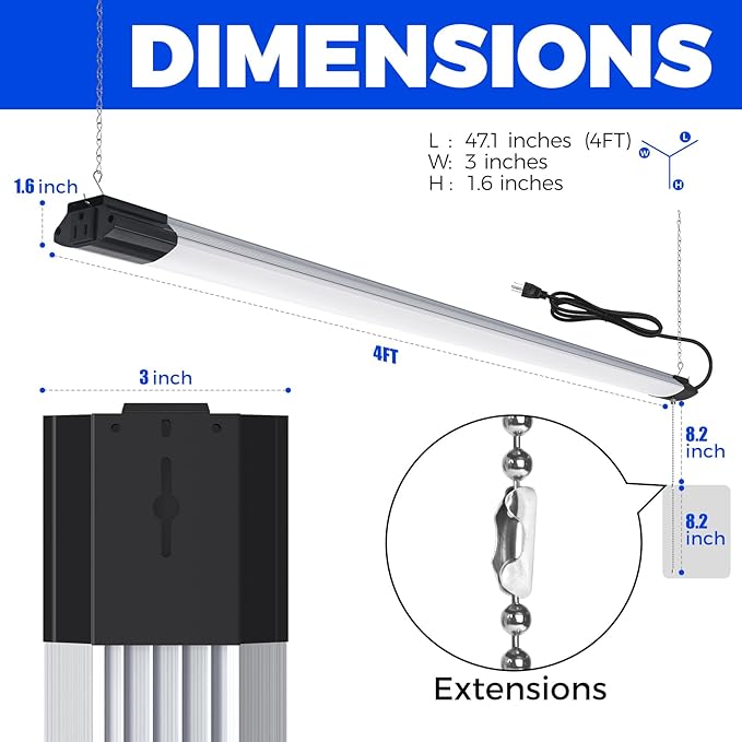 Barrina BS84 LED Shop Lights for Workshop 4FT, 6500K Utility Shop Lights - Image 7