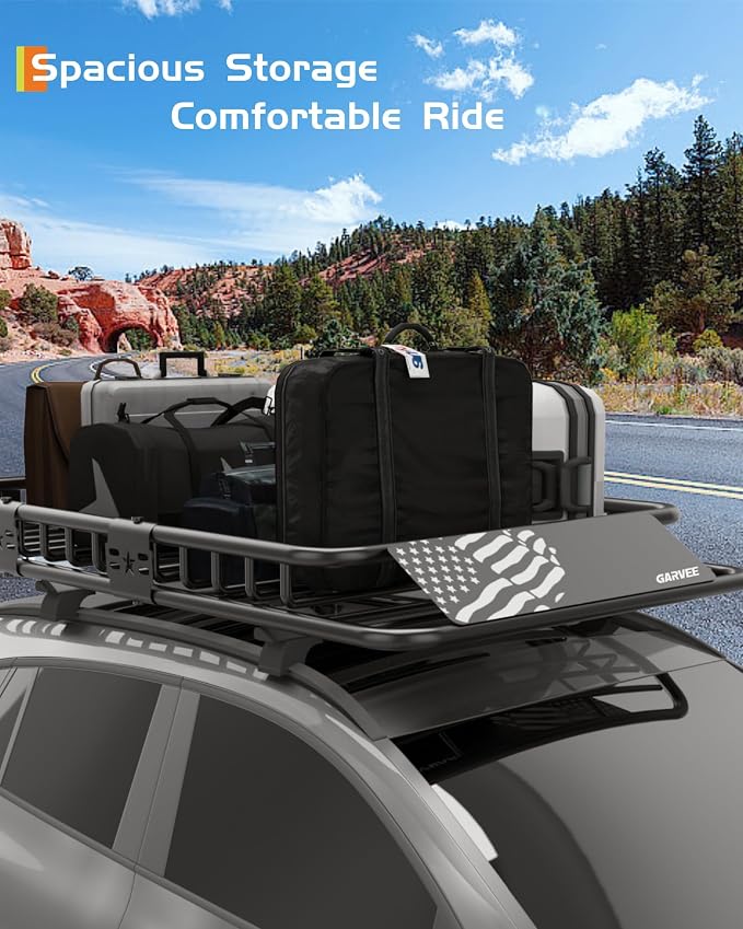 64" x 39" Universal Roof Rack Carrier Basket, 200 Lbs Capacity Car Cargo Rack - Image 6