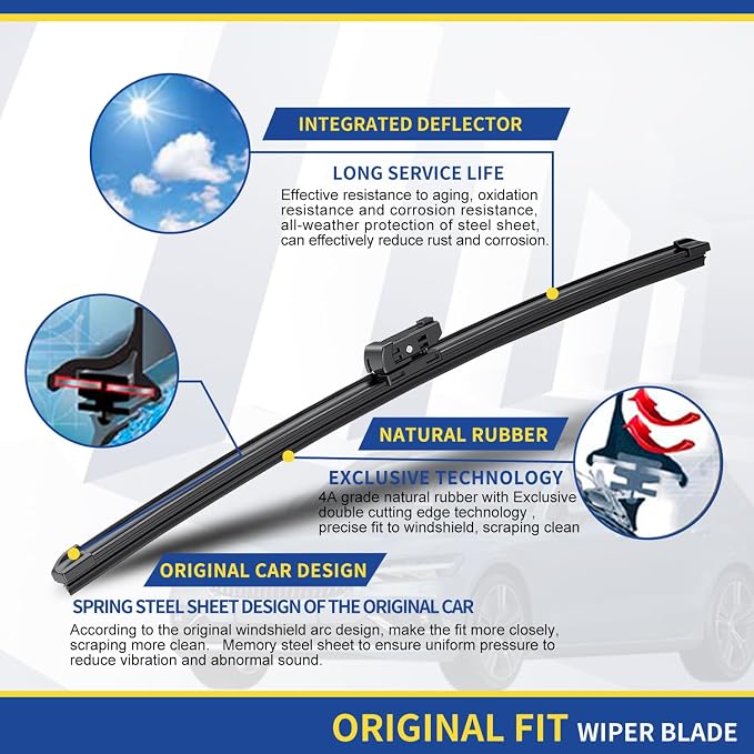 3 wipers Factory Replacement for Benz GL-Class 2013-2016 GL450 GL350 GL550 - Image 4