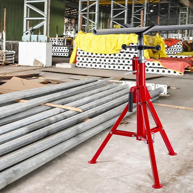 V-Head Pipe Jack Stand, 2500 Lbs Heavy-Duty Steel Pipe Stand - Image 8