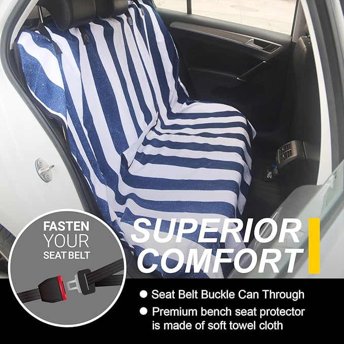 Back Seat Cover for Car Trucks Van SUV, Waterproof Rear Bench Towel Seat Covers - Image 2